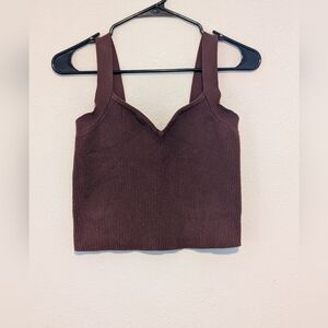 Abercrombie & Fitch Chocolate Ribbed Tank Top